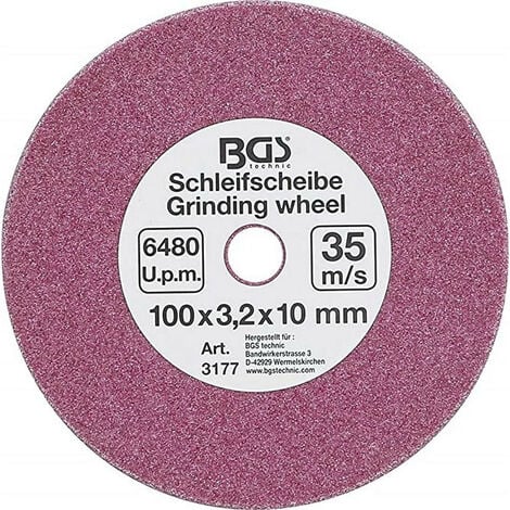 BGS TECHNIC Meule de 100 x 10 x 3.2 mm pour affuteuse de chaine tronconneuse