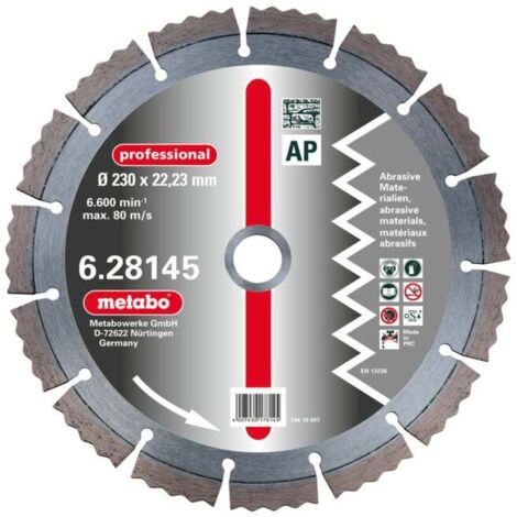 Meule de tronçonnage diamantée, 115 x 2,15 x 22,23 mm, "professional", "AP", abrasive metabo