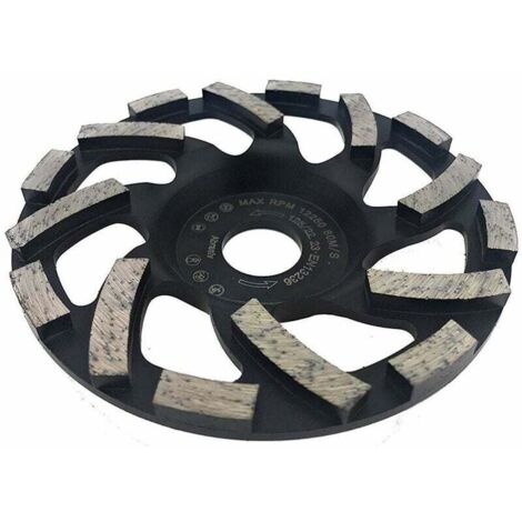 Meule Diamantée - 125 mm - Pour Béton Pierre Marbre Granit - Double Couronne Segmentée - Usage Sec Ou Humide - 1 Pièce