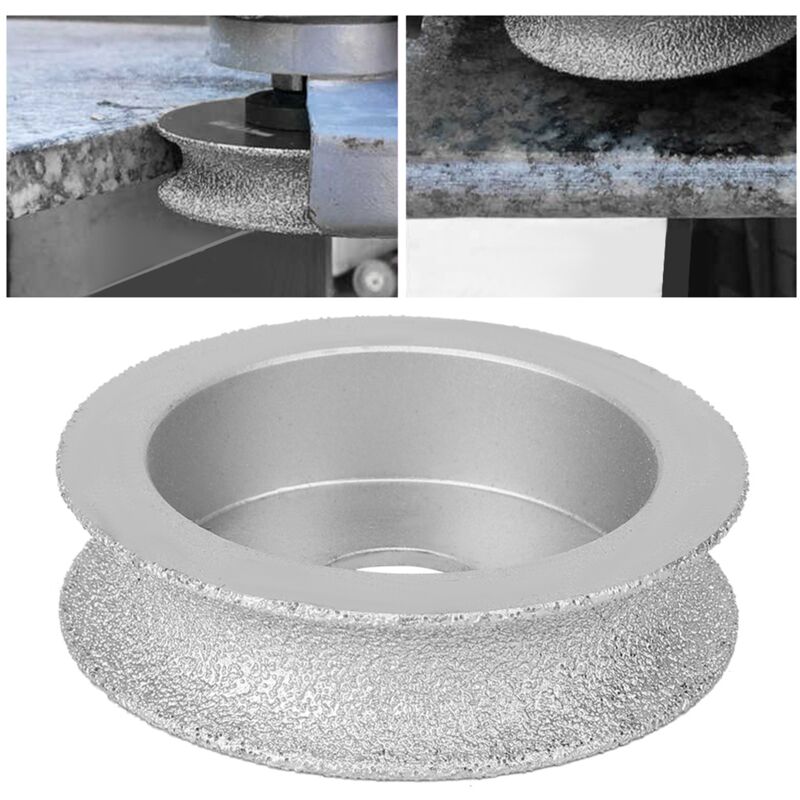 Meule diamantée brasée, meule résistante à l'usure pour céramique, verre, granit, pierre artificielle (meule concave 1,5)