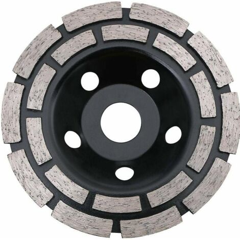 Meule diamantée pour le meulage du béton - Disque diamanté double rangée 125 mm x 22,2 mm pour le meulage du béton, de la pierre, du granit, des chapes et de la maçonnerie