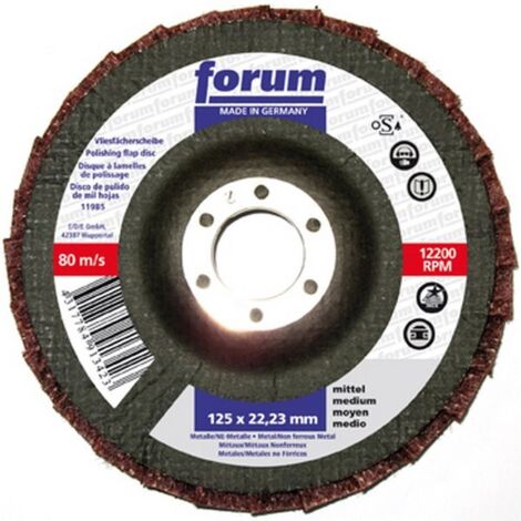 Meule-éventail non-tissée Ø 125 mm (12200 tr/mn), bombée, Degré de finesse : grossier