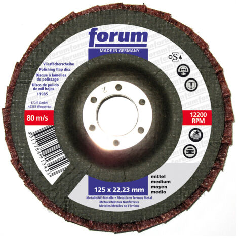Meule-éventail non-tissée Ø 125 mm (12200 tr/mn), bombée, Degré de finesse : moyen