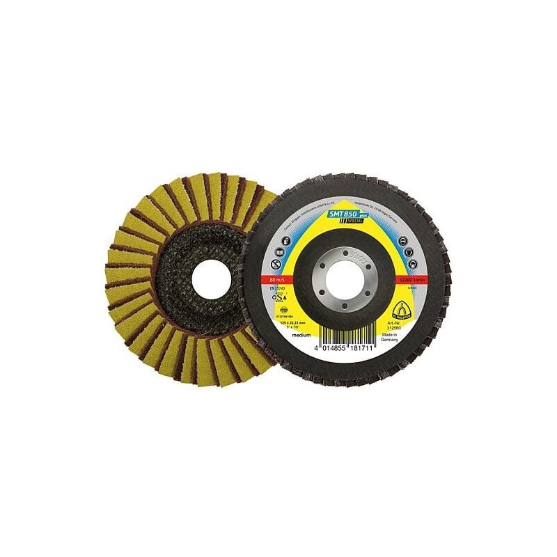 Disque de découpe à lamelles smt 850 125 x 22,23 mm, grain 60, Contre-coudé