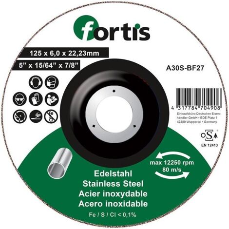 Meule Inox 125 x 60mm FORTIS