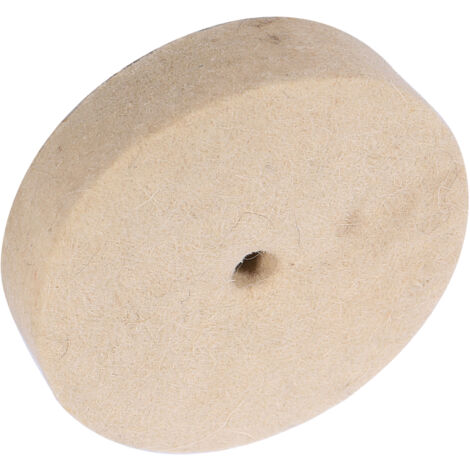 Meule polissage, disque de polissage doux, feutre de laine beige 100x25mm 4", 1pc pour métaux & surfaces - 100x25mm