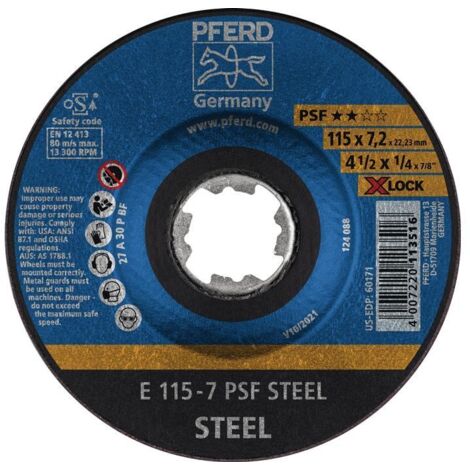 Meule PSF X-LOCKSTEEL 125x7mm Pferd