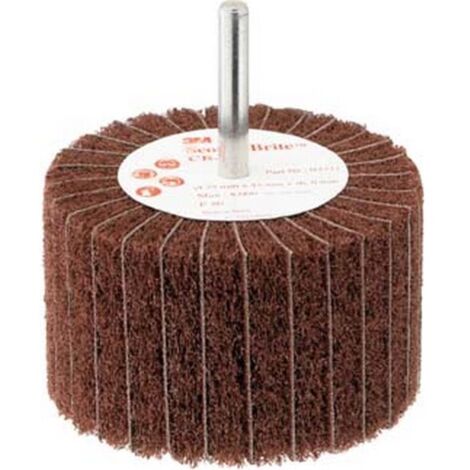 Meule sur tige non-tissée GB-ZS, Degré de finesse : extra-grossier, Grain 80, Ø x hauteur 75 x 45 mm, Vitesse maxi. : 7500 tr/mn