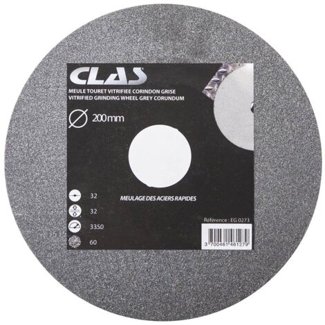 Meule touret vitrifiée corindon grise 200x32x32mm grain 60 - EG 0273 - CLAS Equipements