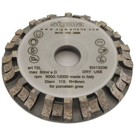 MEULES 72L 115 mm RAYON 8 POUR SIGMA JOLLY EDGE 37A2D 37A2PD