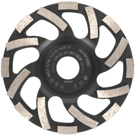Meules boisseaux diamantée 125 mm x 22,2 mm Meule diamantée Asphalte Chape Qualité professionnelle