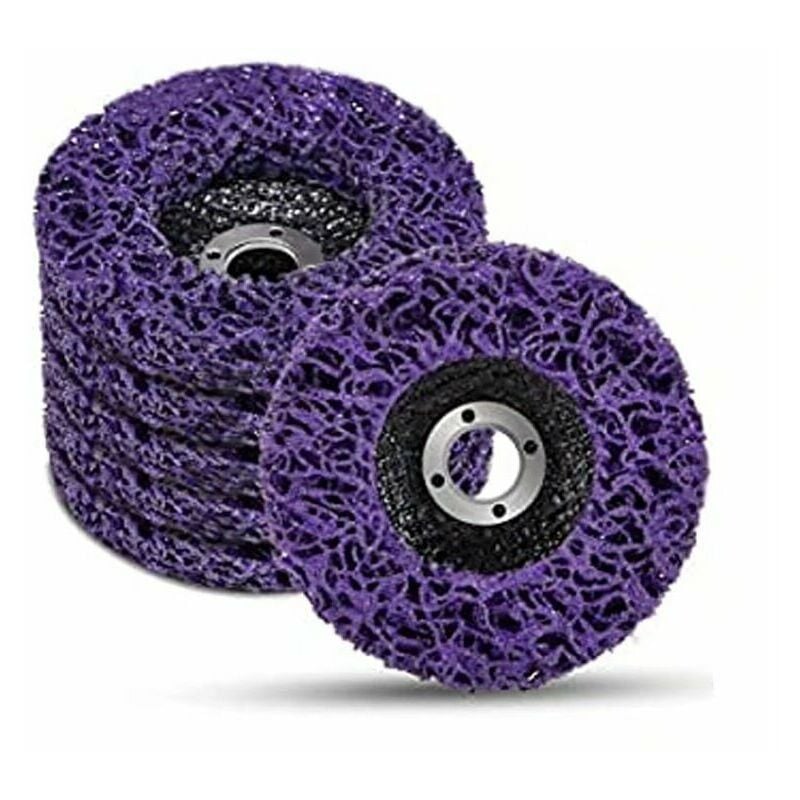 Lot de 5 Violet Disques de Nettoyage,Disque abrasif de ponceuse,115 x 22 mm Disque Meuleuse Pour Traitement de Surface Peinture Disque Abrasif pour