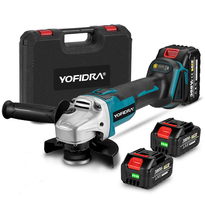 Meuleuse D'angle Brushless, Meuleuse d'angle Ø125mm sans fil, Vitesse à Vide 8 500 tr/min, 2 Batterie lithium-ion