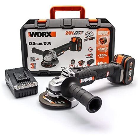 Meuleuse d'angle 125mm BL 20V 1bat 4.0Ah - Worx