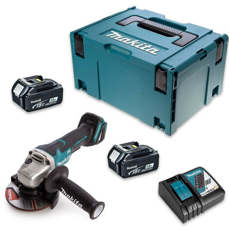 Meuleuse d'angle 18V LXT Ø125 mm (2x3,0 Ah) en MAKPAC - MAKITA DGA508RFJ