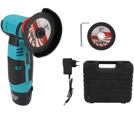 Meuleuse d'angle 3 pouces, outil de meulage électrique sans fil 12V, Mini coupe légère portative 1500mAh pour le polissage, prise ue 100-240V