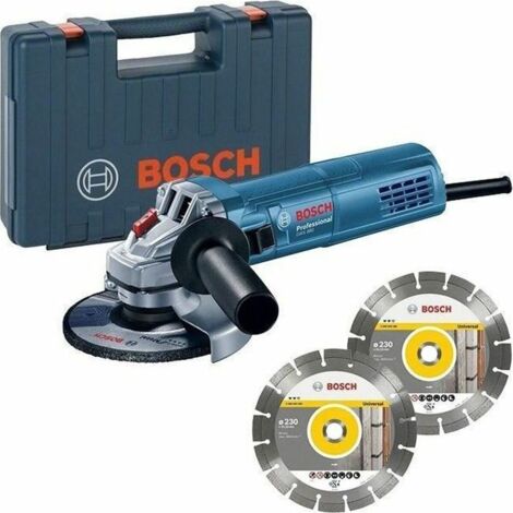 Meuleuse dangle BOSCH PROFESIONNAL 800W - 125 mm + 2 disques diamants + coffret - GWS 880