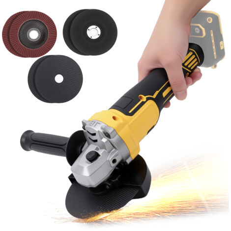 Meuleuse d'angle compatible avec la batterie Dewalt 20V MAX (batterie non incluse), meuleuse d'angle sans fil, 3 vitesses variables jusqu'à 10 000 tr/min, pour la découpe, le meulage et le polissage.