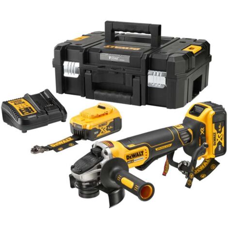 MEULEUSE D'ANGLE DEWALT. 18V DCG406P2LRT 125mm BL ON LAME 2x5.0Ah TSTAK LONGE PRÊTE