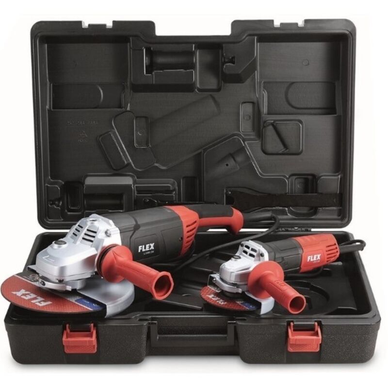 Pack 2 meuleuses d'angle Ø230 et 125 mm (l 2200 + l 811) en coffret Flex 492302