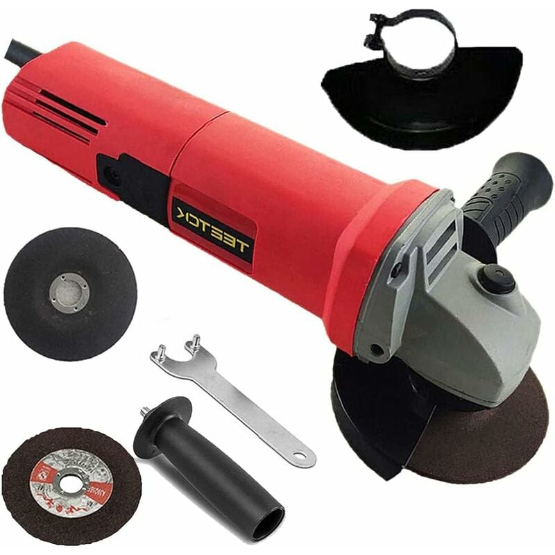 Meuleuse d'angle de 115 mm, meuleuse d'angle électrique avec outil de coupe de ponceuse à fil de disque de meulage 850W