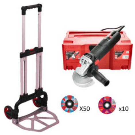 Meuleuse d'angle MH13-125 avec 60 disques + diable pliant 70 kg Hanger