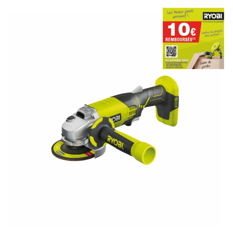 Meuleuse d'angle Ryobi 18 v One+ - sans batterie ni chargeur R18AG-0