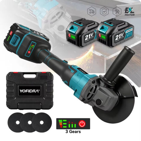 Meuleuse d'angle sans fil 125 mm brushless M14 compatible Makita – machine de découpe et ponçage électrique professionnelle avec 2 batteries et chargeur