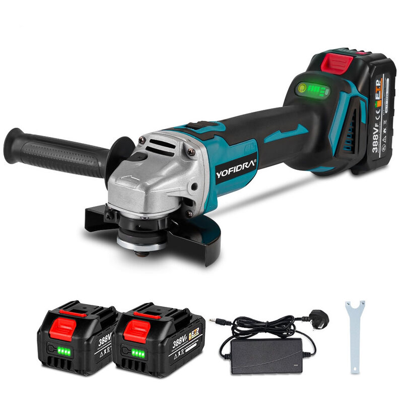 Meuleuse d'angle sans fil 125 mm Onevan Meuleuse 1280W Pour Makita 18V batterie - avec 2 batteries