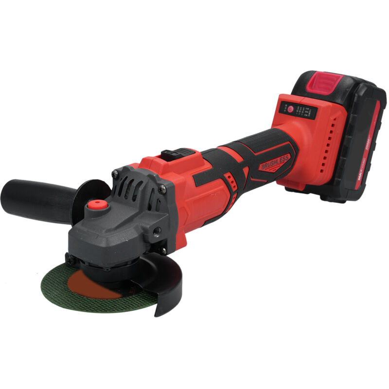Meuleuse d'Angle Sans Fil 21V 9000 tr/min - Moteur Sans Balais, Batterie 4.0Ah avec Chargeur, Poignée Auxiliaire Réglable pour Coupe, Meulage et