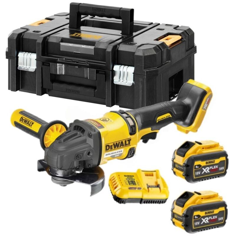 DCG418X2-QW Meuleuse xr - 125mm - 54V - xr Flexvolt - 2 x 9,0 Ah + chargeur en T-Stak - Dewalt