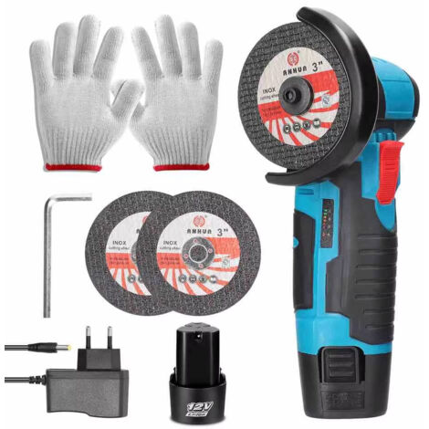 Meuleuse d'angle sans fil Brushless 12V – 19 500 tr/min, compacte, coupe, meulage et polissage avec 1 batterie