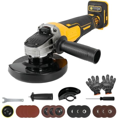 Meuleuse d'angle sans fil pour batterie Dewalt 18 V 20 V, outil de meuleuse électrique de 125 mm, moteur sans balais 8500 tr/min pour couper, meuler et polir (pas de batterie)