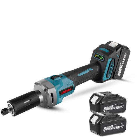 Onevan – Meuleuse sans fil 76mm 660W – 4 vitesses – Moteur sans balais – Avec 2 batteries 588VF et chargeur – Pour coupe et polissage métal/bois