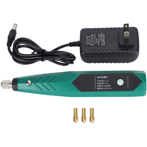 Meuleuse électrique portable pour polissage et gravure sur jade, 18000 RPM, rechargeable, 100-240V, prise US
