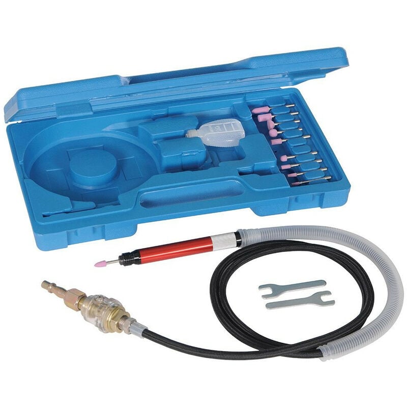 Silverline - Promo mini meuleuse pneumatique 54000 tr/mn et accessoires de precision