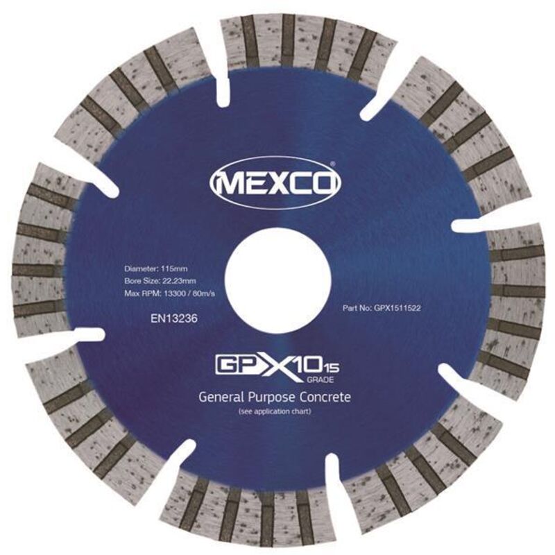Mexco GPX10-15 Diamond Blade 115mm for Concrete Cutting