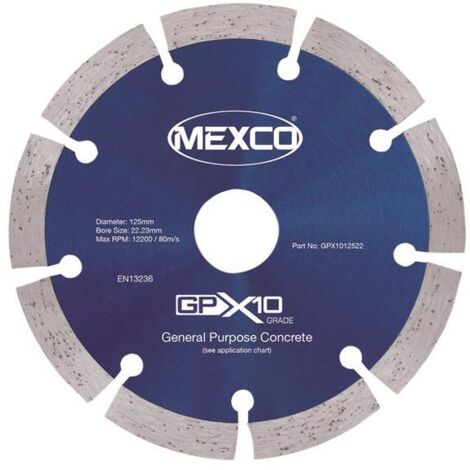 Mexco 125Mm Concrete X10 Grade Diamond Blade