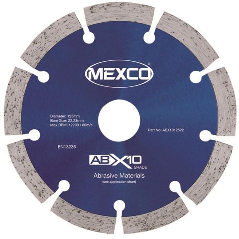Mexco X10 Grade Diamond Blade 125mm for Abrasive Cutting