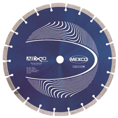 MEXCO ABX1030020 Abrasive Materials X10 Grade Diamond Blade 300 x 20mm MEXABX10300