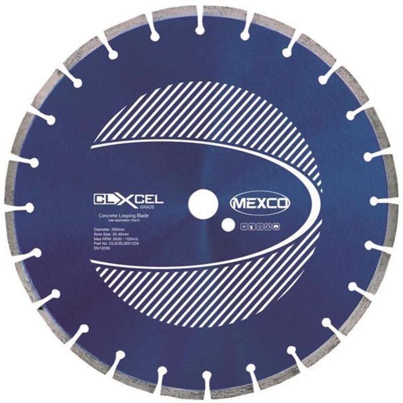 MEXCO CLXCEL3501225 Concrete Looping Diamond Blade 350 x 25.4mm x 12mm Width
