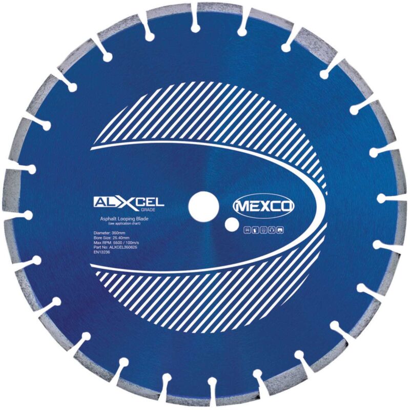 MEXCO Asphalt Looping Diamond Blade 350 x 25.4mm x 6mm Width