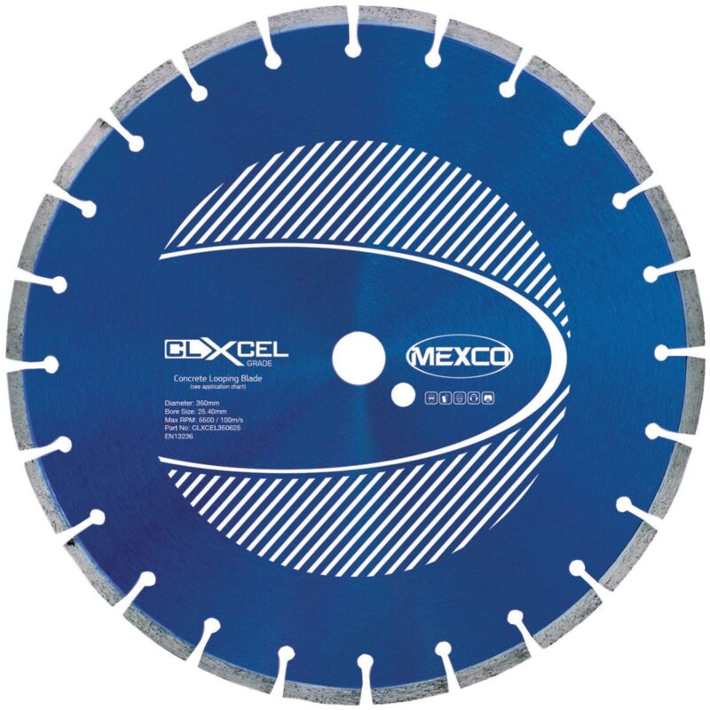 MEXCO Concrete Looping Diamond Blade 350 x 25.4mm x 6mm Width