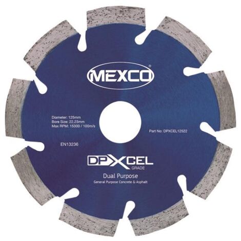 MEXCO DPXCEL12522 XCEL Grade Dual Purpose Diamond Blade 125 x 22mm MEXDPXL12522