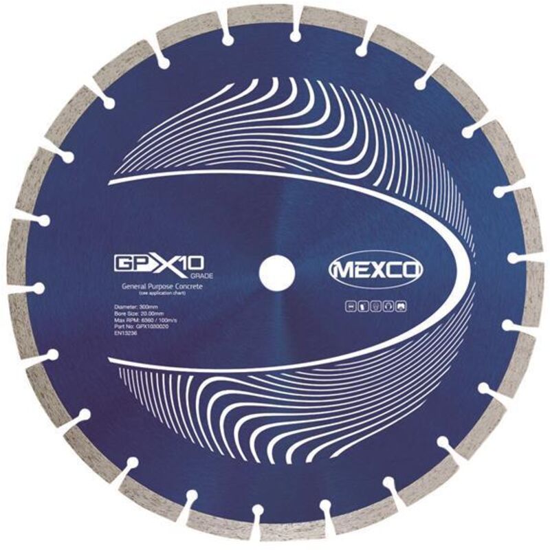 Mexco GPX1030020 GPX10 Concrete Diamond Blade 300 x 20mm MEXGPX10300