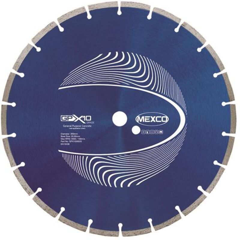 Mexco GPX1035020 GPX10 Concrete Diamond Blade 350 x 20mm MEXGPX10350