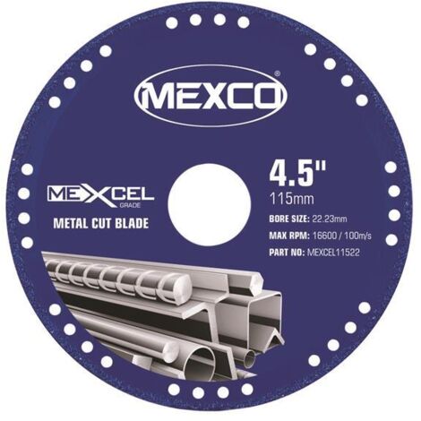 MEXCO MEXCEL11522 XCEL Grade Metal Cut Diamond Blade 115 x 22mm MEXMEXL115