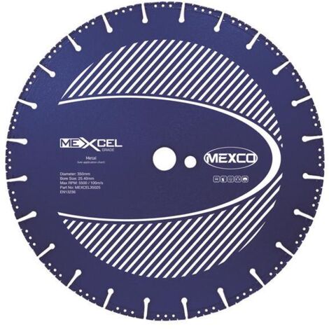 MEXCO MEXCEL35025 XCEL Grade Metal Cut Diamond Blade 350 x 25.4mm MEXMEXL350