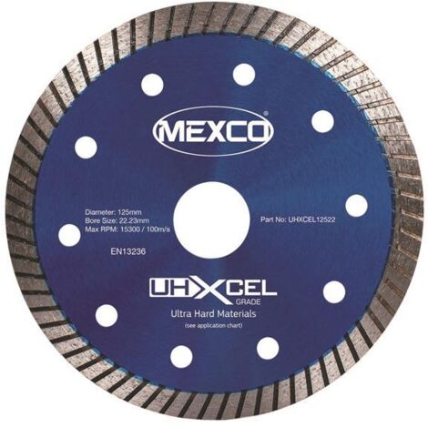 Mexco UHXCEL Diamond Blade 125mm for Ultra Hard Materials