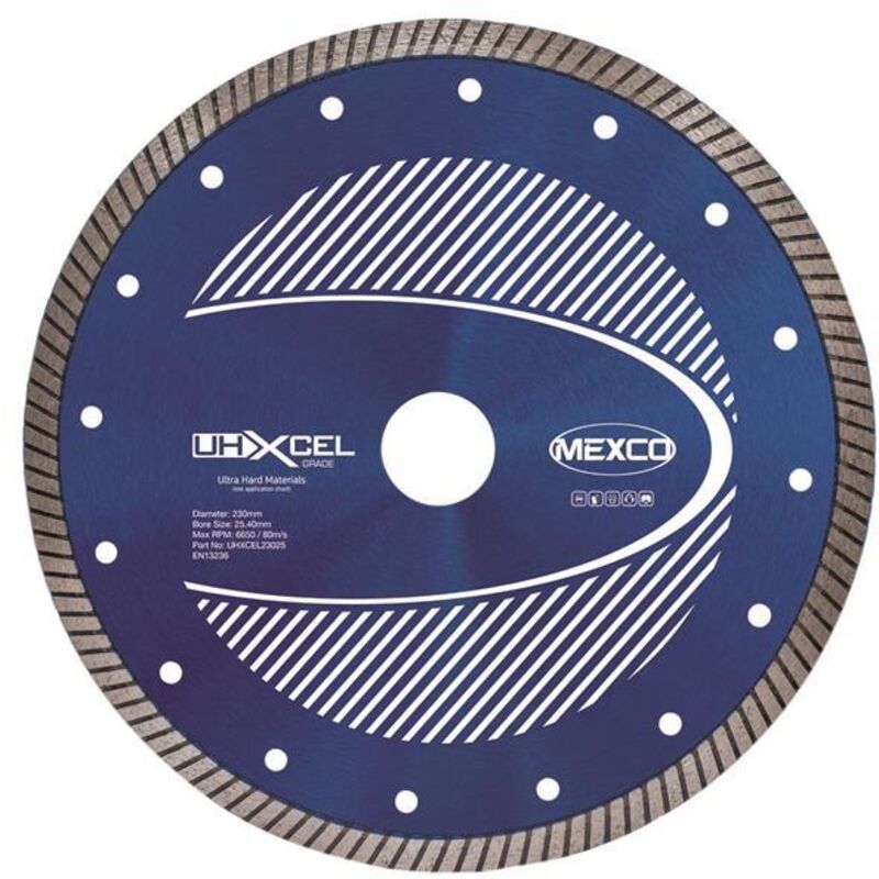 Mexco UHXCEL23025 Uhxcel Ultra Hard Materials Diamond Blade 230 x 25.4mm